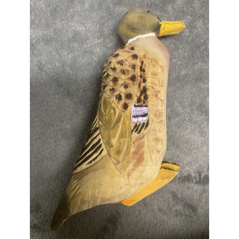 Decorative Wooden Vintage Mallard Duck Wood Carving - Picture 3 of 7